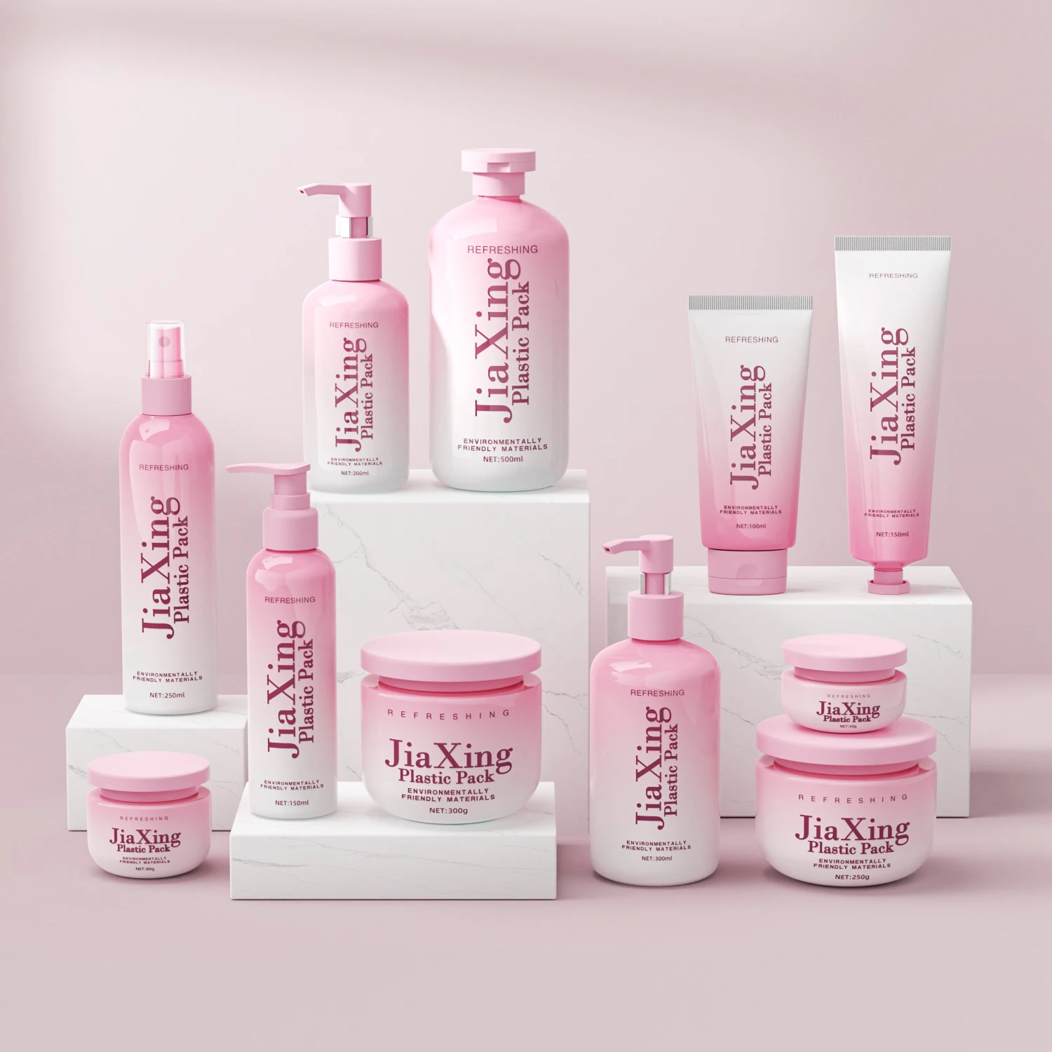 Luxury eco PCR packaging plastic recycled HDPE body wash bottle empty cosmetic lotion pump shampoo bottle