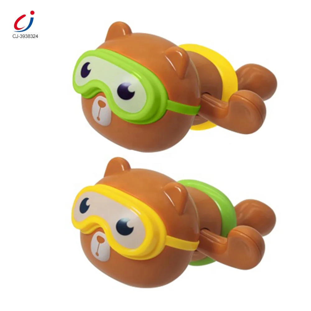 Chengji baby bathtub water playing plastic cartoon swimming bear small bath winding up toys for toddlers