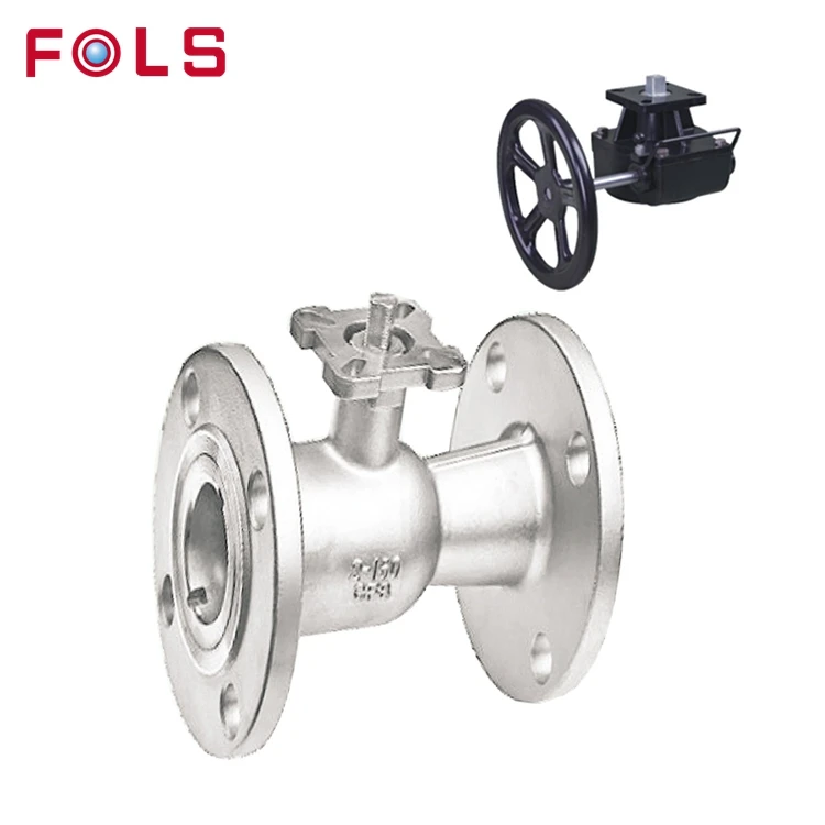 CLASS150/300 DIN Stainless steel Flange Type locking handle 1pc floating type ball valve with ISO5211 direct mounting pad