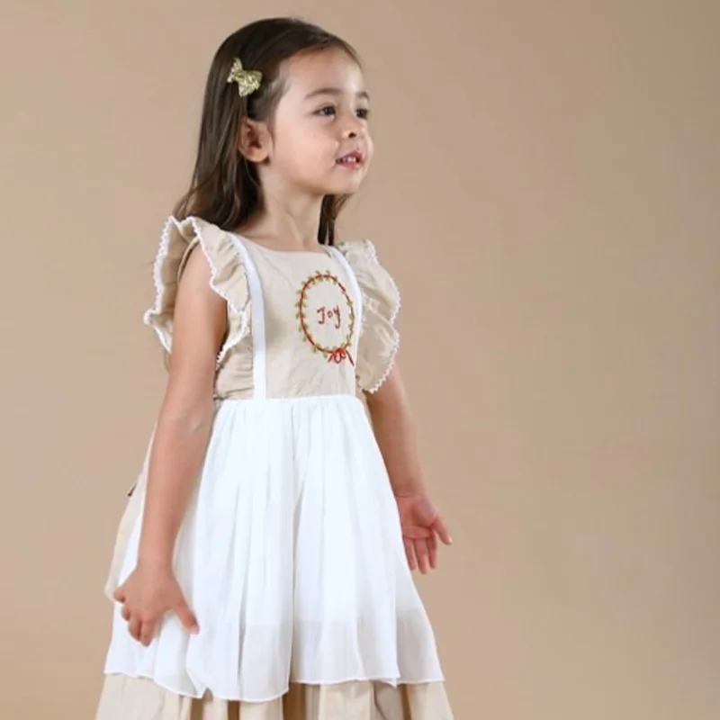 Wholesale pink Handmade embroidery dress kids remake dress for kids girls 2 to 14 years old baby dresses