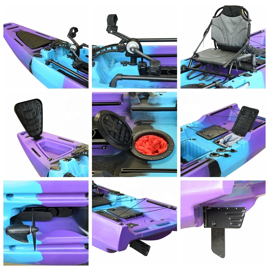 Customize Single Seat Engine Powered Fishing Pedal Drive Kayaks/canoe with Motor Hot Selling Cheapest 3.8M Ningbo ORCA 3 Years