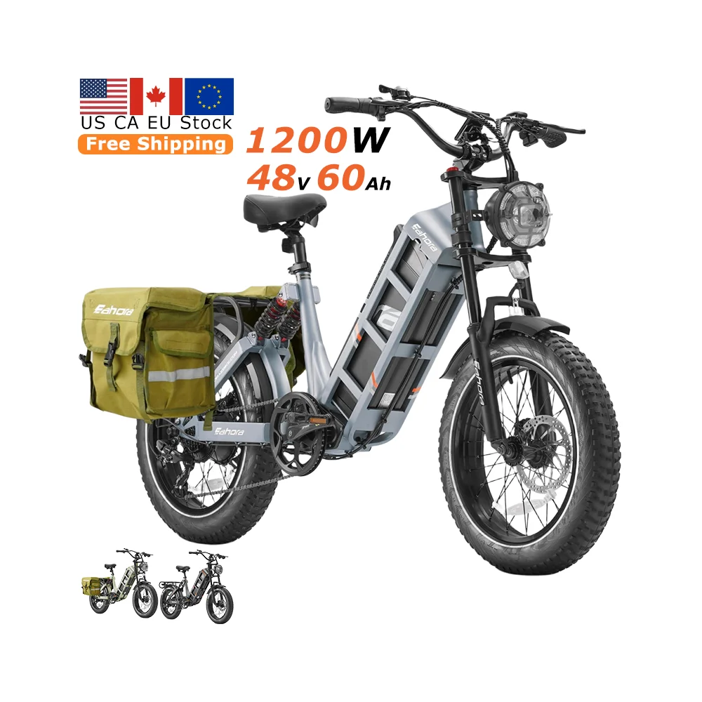 Eahora Juliet Cargo EU US CA Stock Warehouse 1000W/1200W 48V 60Ah 100+ Miles Long Range mtb E-Bike Electric Bike for Adults