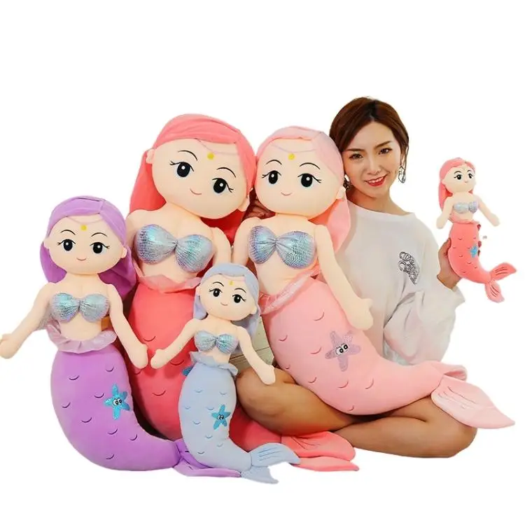 AIFEI TOY Multicolored and multi sized Cute beautiful sexy Mermaid Princess Plush Toy Doll Girl Gift marine animal