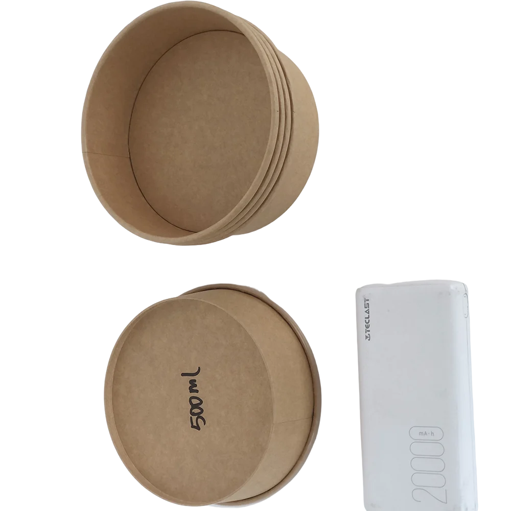 Wholesale Custom Kraft Paper Disposable Bowls 500ml with Lids for Take-Out Fruit Fish Salad Tableware Printing