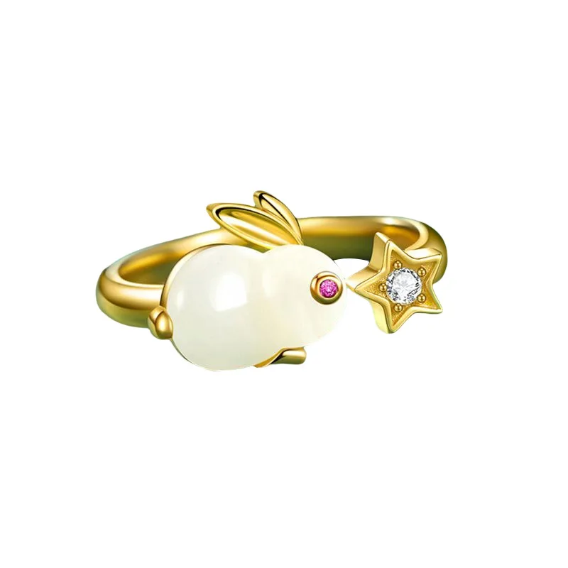 Cute Rabbit Carrot  Gold Copper Open Rings Animal Simple Rings Ladies Girls Jewelry Gift Women Girls Bijoux Lovely Gifts