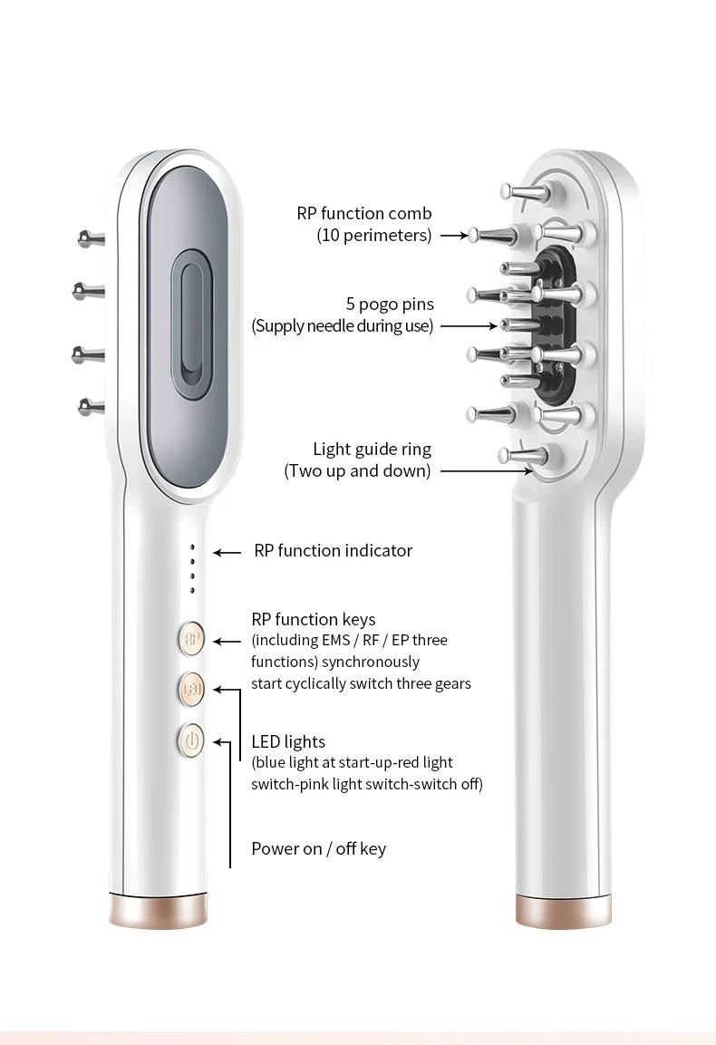hair loss treatment  650nm red light therapy electric diode tonic brush vibration scalp laser hair growth comb