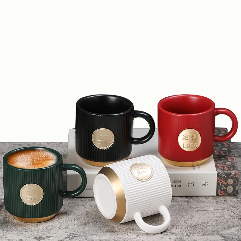 low MOQ 1  present for events piece porcelain High quality luxury ceramic coffee tea milk mug with gift box custom logo mugs