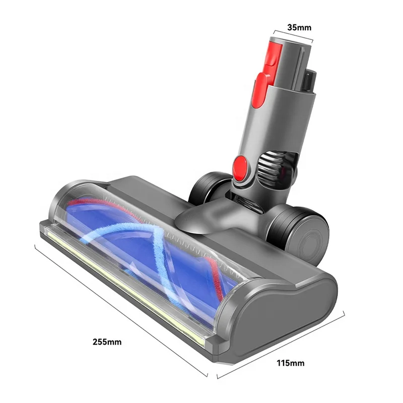 For D yson V7 V8 V10 V11 V15 Vacuum Attachment Quick Release Motor Head Brush With LED Dust Lights With Switch Lock