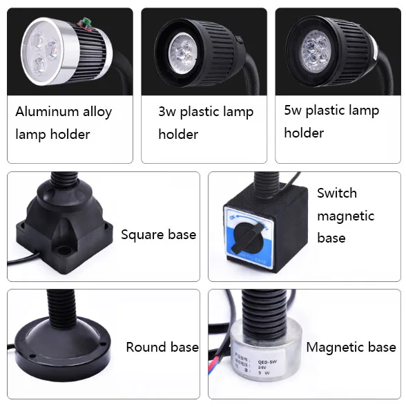 Led machine tool work lamp / 24v milling machine punch machine lighting  / 220v magnet industrial table lamp