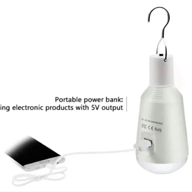 AC/DC USB Rechargeable Solar Portable Lamp Solar Home Bulbs Solar Led Emergency Light With Solar Panel