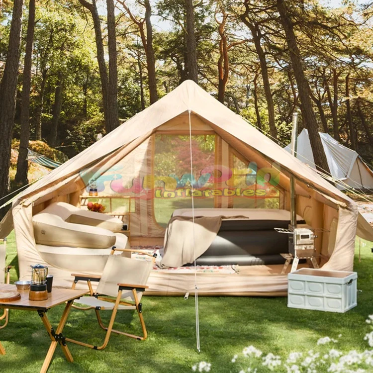 Party Skylight outdoor family one living room waterproof glamping inflatable camping tent with canopy