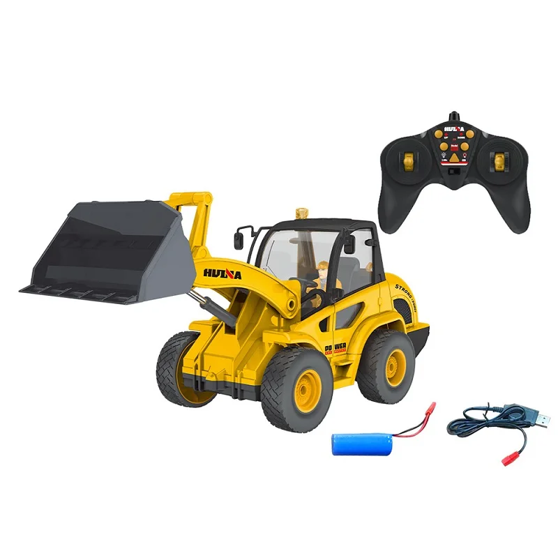 Huina 1518 1:24 Scale 9 Channels Semialloy Engineering Car Series Bulldozer Remote Control Toys Electric Car Toys