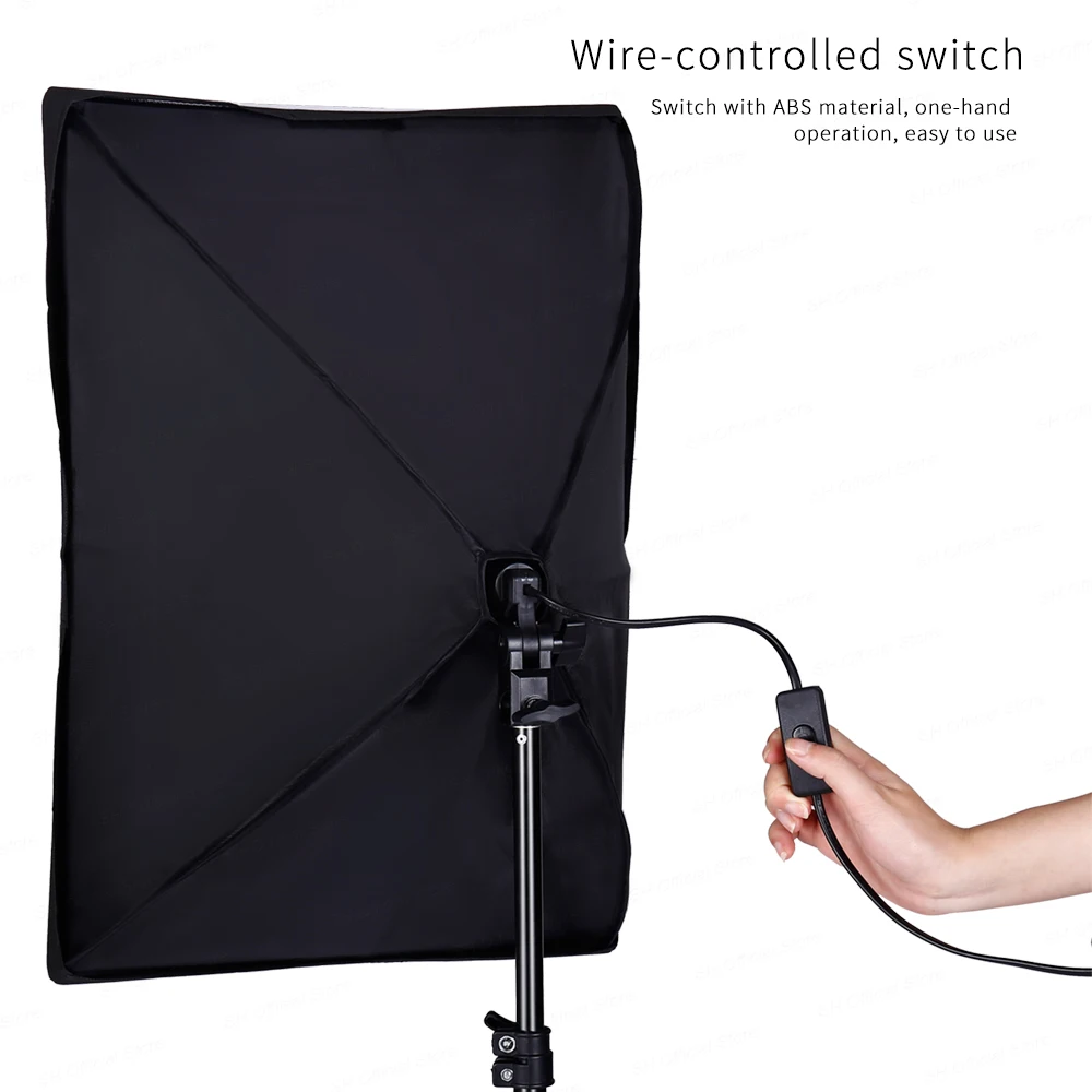 E-reise Professional Camera Photo Accessories Photography Studio Softbox Lighting Kit with 2.1m tripod