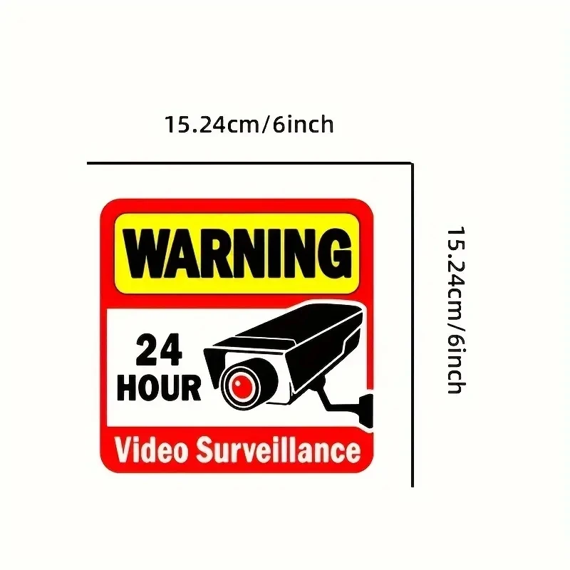 Enhance Your Safety With 24 Hour Surveillance Warning Stickers Vivid Slogans Protect Your Home And Business!