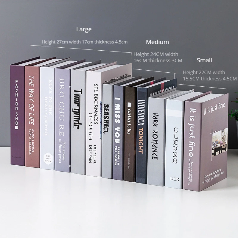 Modern fake book decoration accessories home decor stack book factory wholesale