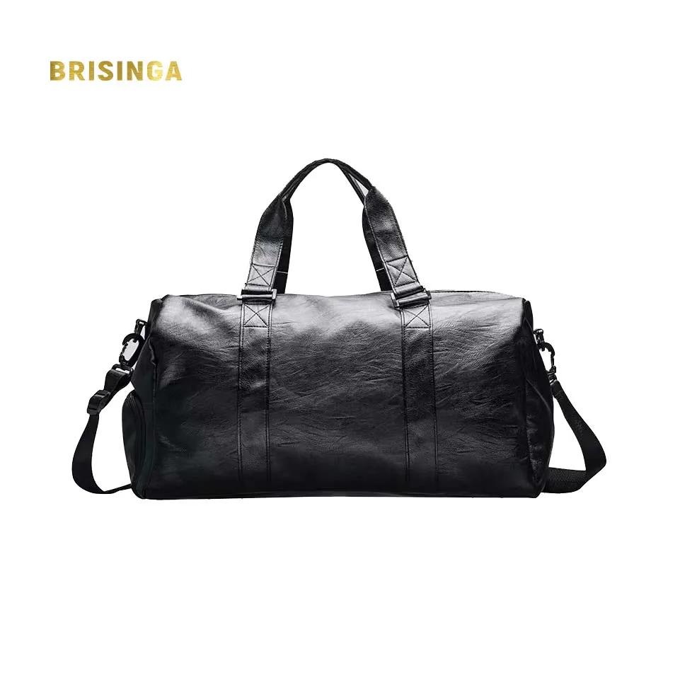 
wholesale duffel bag gym pu leather duffel toiletry traveling bag set for women 