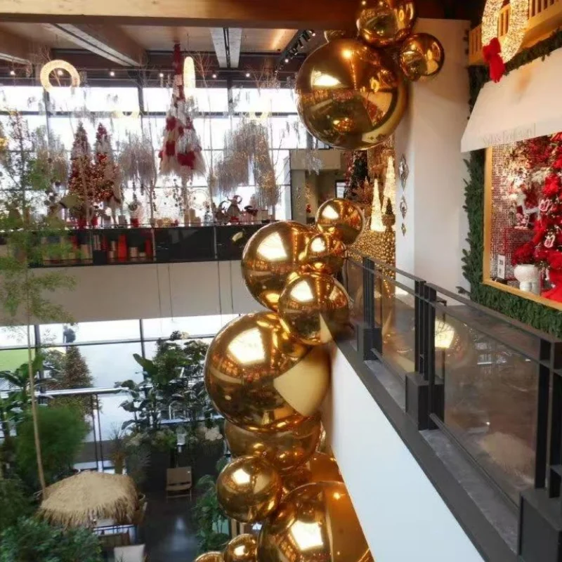 Custom 40-350cm PVC Inflatable Crystal Ball Mirror Ball Reflective Christmas Ball Festival Shang Chao Pendant Decoration