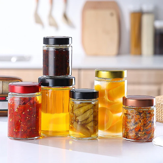 Food grade food sealed glass jar Food jar Round clear jar