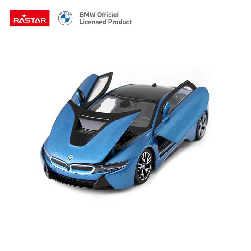 Rastar Factory Direct Sales BMW i8 1:24 scale Die Cast Car Metal Model Free Wheel Alloy Car Kids Toy Decorate vehicles for adult