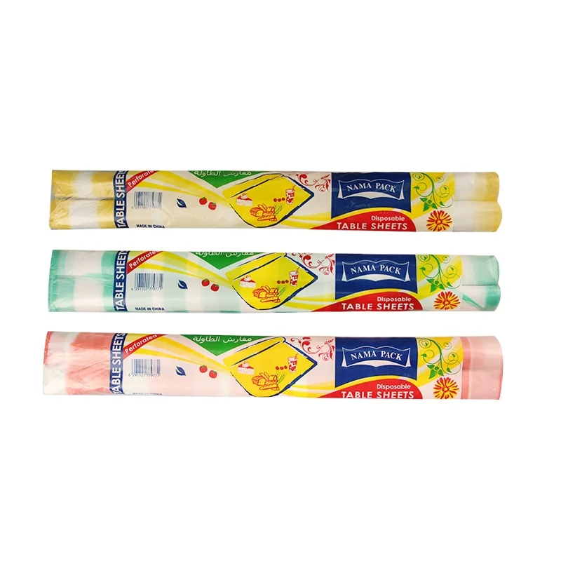 China Cheap Eco Friendly Custom  Clear HDPE Disposable Colored  Dining Plastic Roll Table Cover Sheet