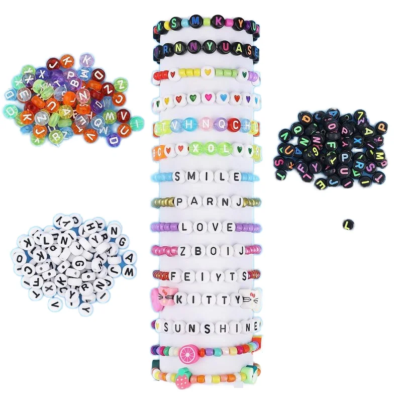 7000PCS 3mm Glass Seed Beads Bracelets Making Kit With 400pcs Alphabet Letter Beads for Jewelry Making DIY Craft Material