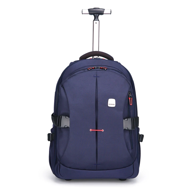 Multi-function roller laptop backpack trolley bag pull rod luggage backpack hand push schoolbag 2024