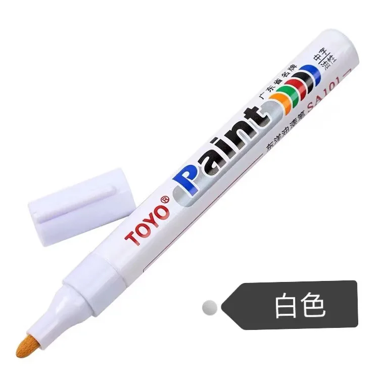 Toyo 12pk Oil-Based Waterproof Permanent Tire Paint Markers for Metal Surfaces Tire Black Paper Wood Plastic Rocks Fabric