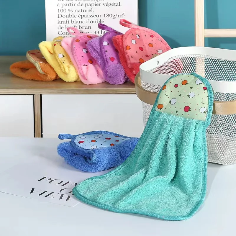 New hand towel hanging cute toilet towel absorbent soft thickened household handkerchief