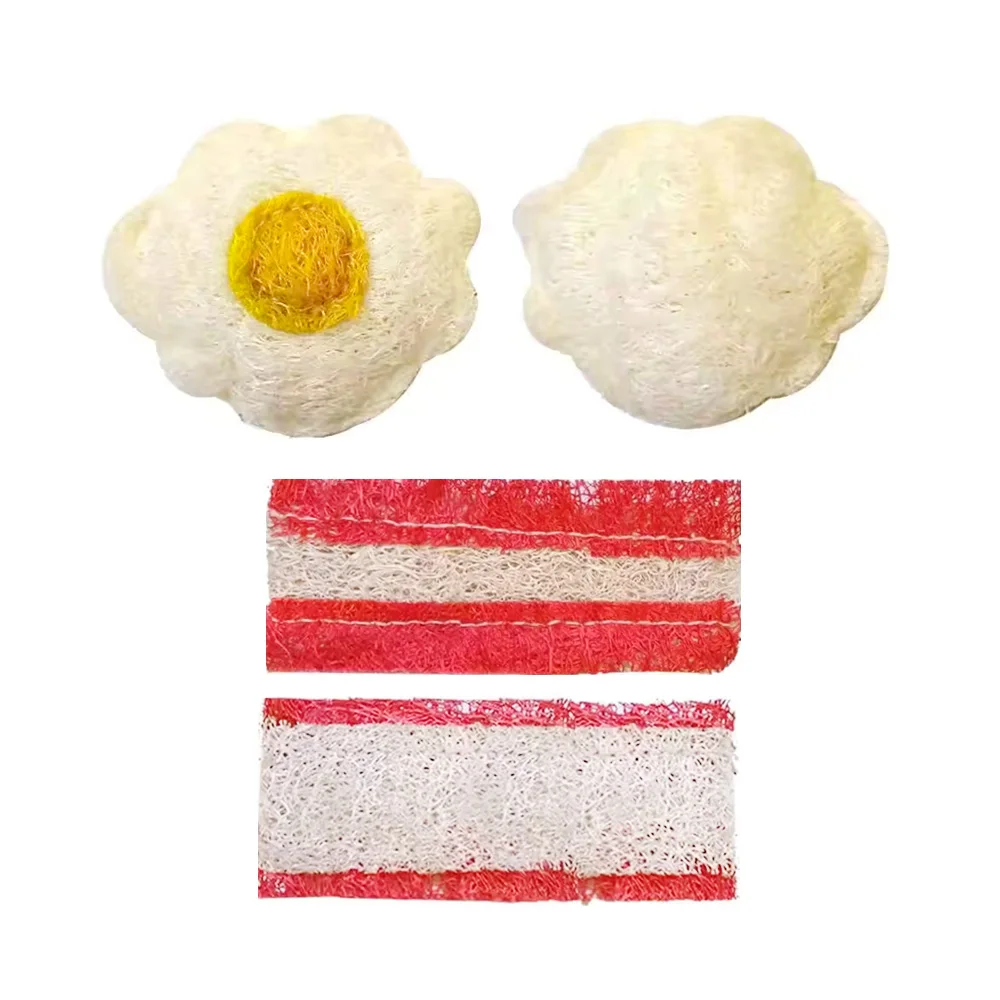 Wholesale Egg Bacon Natural Luffa Molar Chew Toys Hamster Rabbit Play Activity Teething Cleaning Chew Toys