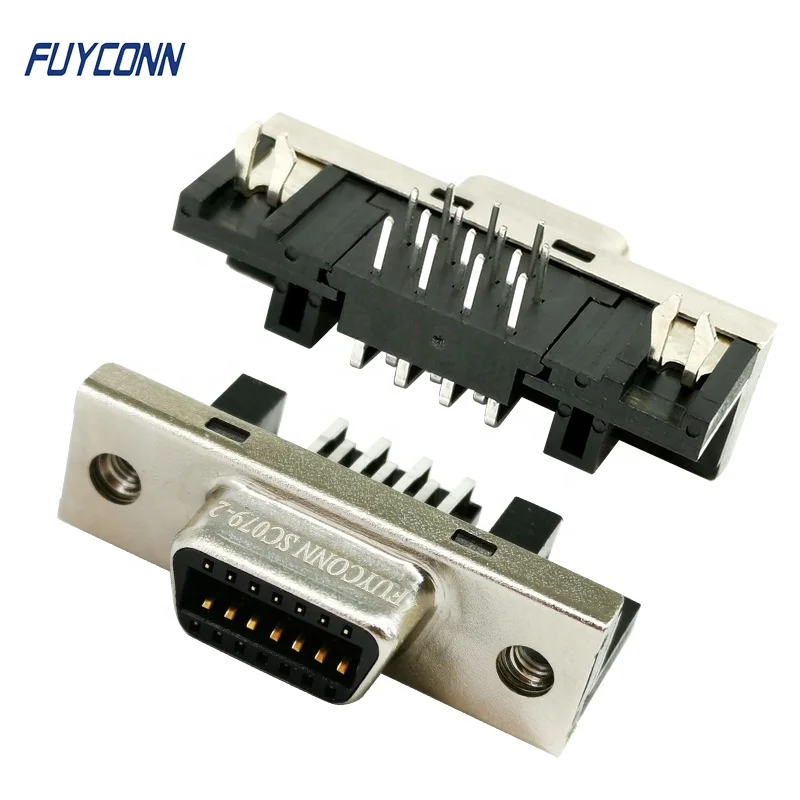 Female SCSI Connector 14pin 20pin 26pin 36pin 50pin 100Pin,  1.27mm Pitch Right Angle PCB SCSI Connector