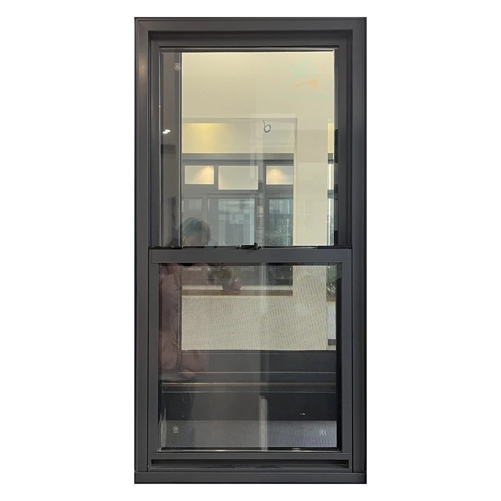 American Style Vertical Low-e Glass Slide Window Single Hung Vinyl Pvc Upvc Small Hung Windows