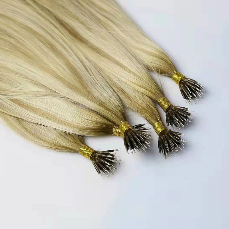 High quality European cuticle aligned human hair nano ring nano hair extension