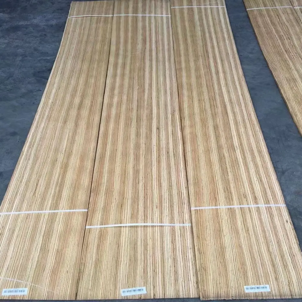 Factory 360-3600MM 0.4 Thickness Natural Africa Zebra Wood Face Veneered Plywood & Other Board For Door & Decoration