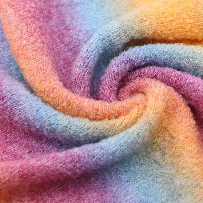 Xinglin Factory wholesale 7NM gradient loopb Yarn 59% acrylic 33% nylon 8% wool Fancy Yarn  for A/W sweaters knitting