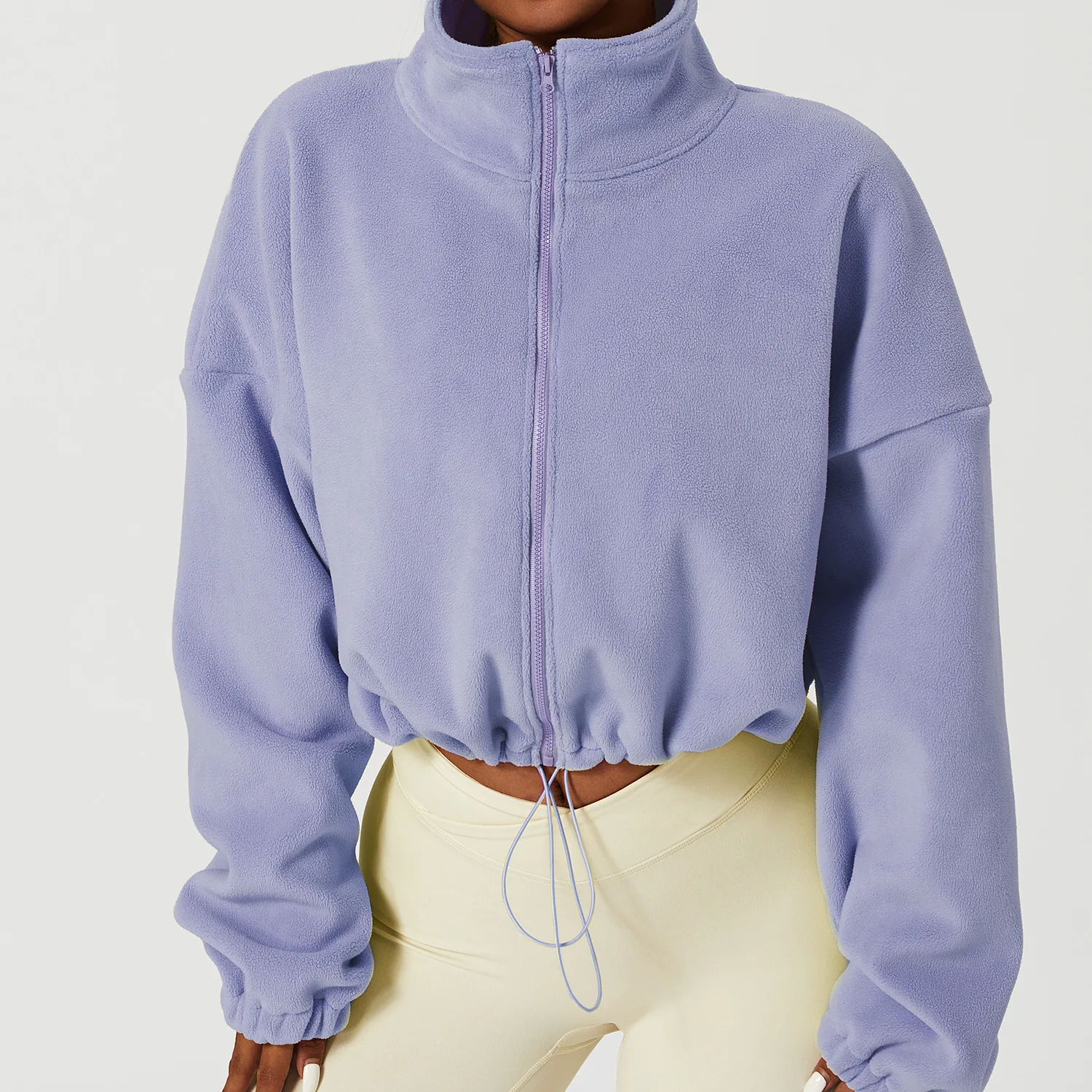 2022 Cropped Zip Up Hoodies For Women Sportswear Winter Sweaters Jogging Coat Rack Training Suit