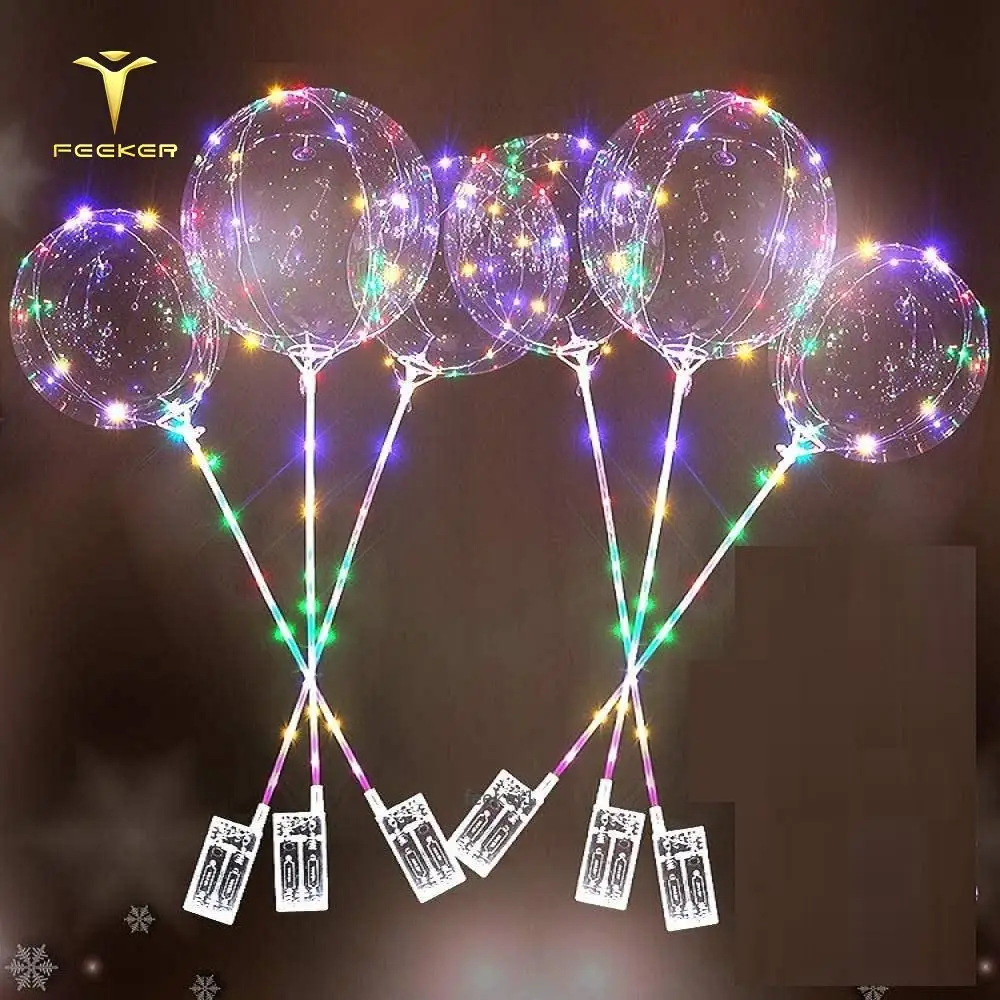 Luminous Air - 18 Inch Bobo Ball With LED Light And Stick Balloon Toy