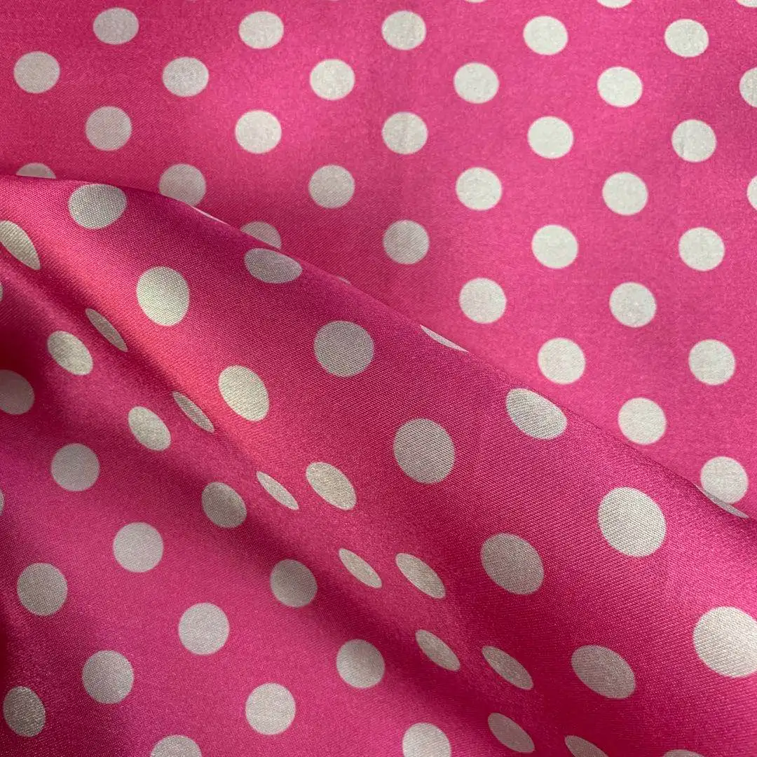 wholesale Polka dot printed satin fabric for Bohemian dress  for casual party for women Beach