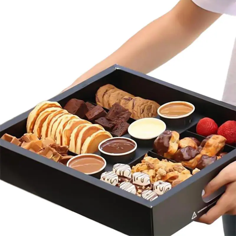 Popular Takeout Takeaway Paper Lunch Packaging Container With Compartments Mixed Breakfast Platter Box With Dividers