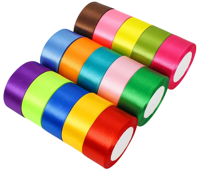 Ribbons 6 mm 9 mm Solid Color Satin Ribbon/Fabric Bulk for Gift Wrapping Packing Ribbon