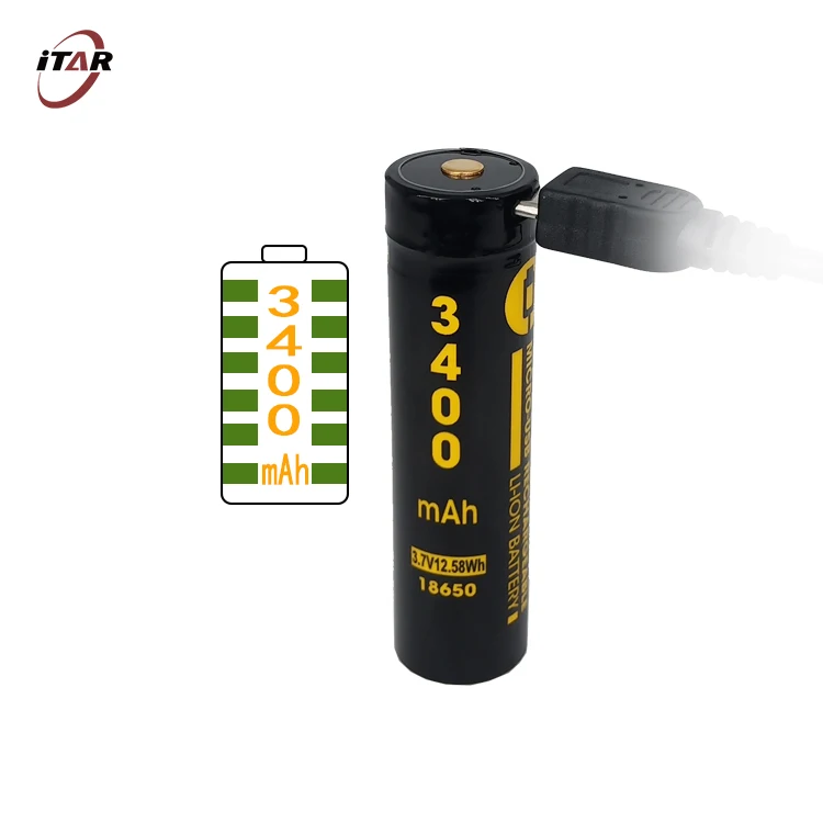 lithium battery rechargeable ICR 18650 3.7V 3200mAh 3400mAh 3500mAh 3800mAh USB charging battery cell