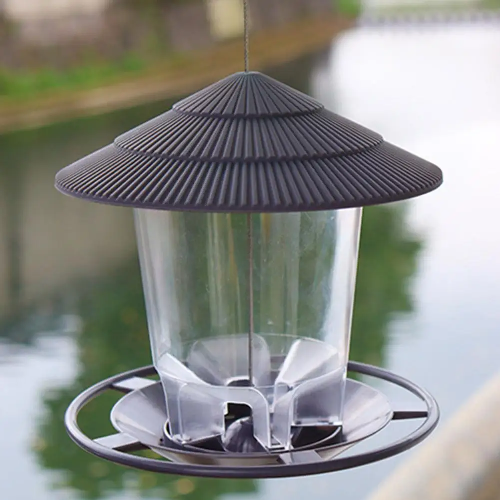 New Waterproof Gazebo Hanging Wild Bird Feeder Outdoor Container With Rope Feeding House Type Bird Feeder Garden Decoration