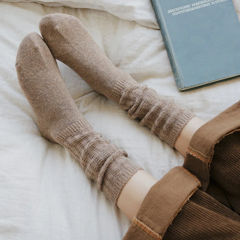 2020 hot sale Women cotton slouchy socks,girl colors scrunchy loose recycled bamboo Custom logo long slouch socks