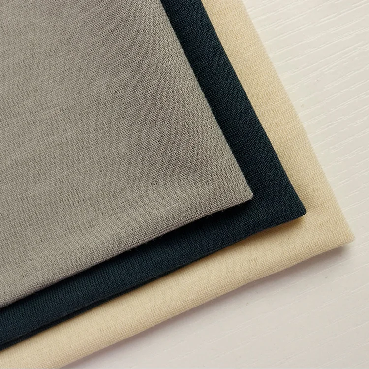 Custom commercial hygroscopic 42S/1 combed cotton 150gsm light weight pure cotton knit jersey fabrics