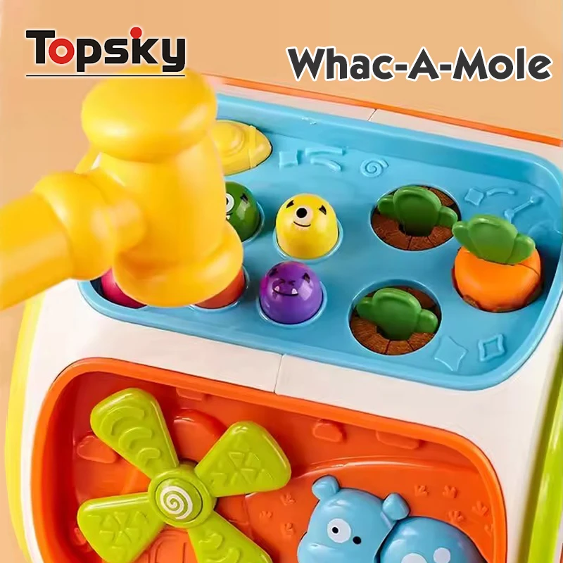 Montessori Educational Activities Sensory Busy Fidget Cube Baby Toys Multi-Functional Infant Toddler Activity Cube Fidget Toys
