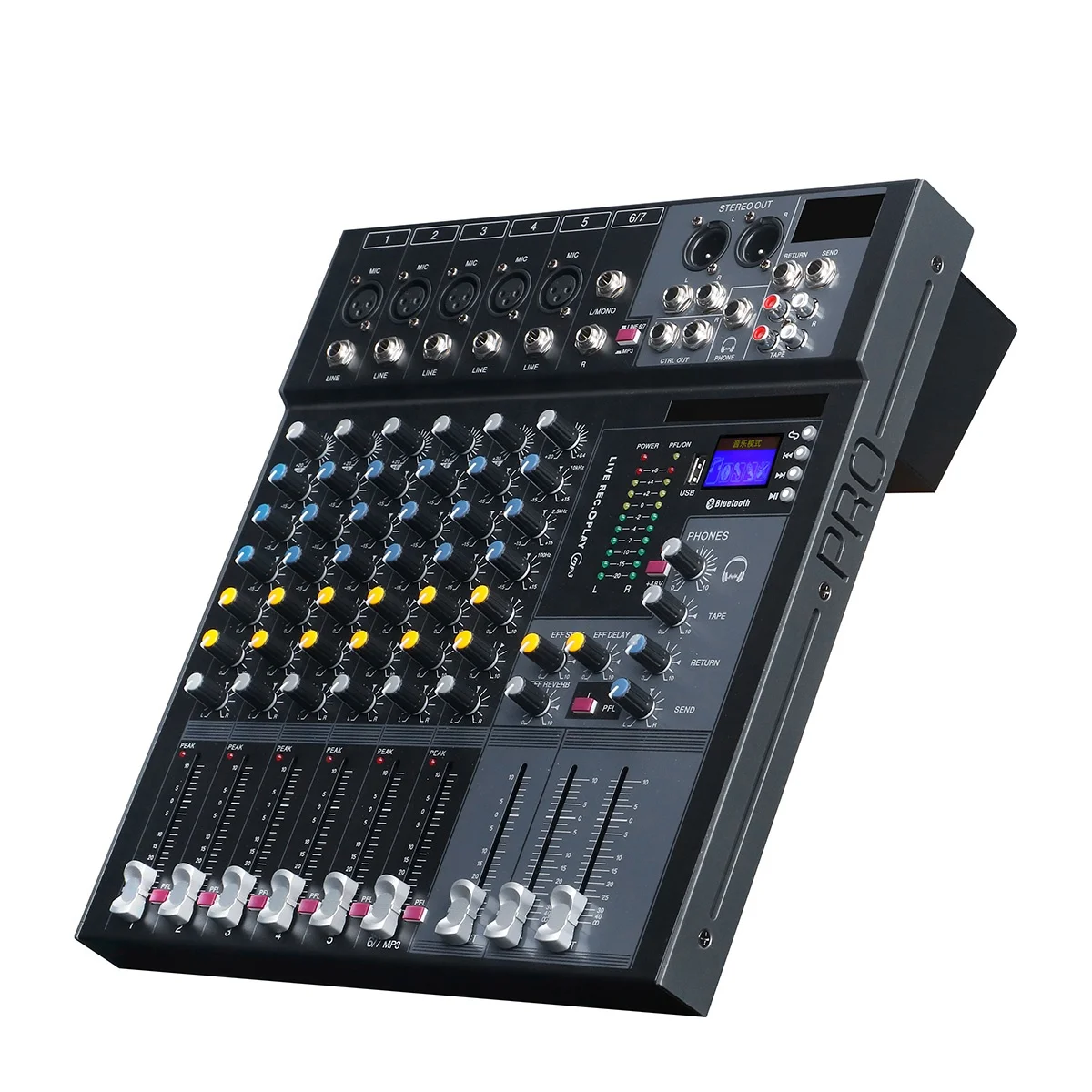 Clavax MR-960 MR 960 MP3 Professional Audio mixer Console DJ Player Independent Phantom Power 6 Channels USB Blue tooth