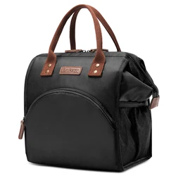 Fast Shipping In Stock Wide-Open Durable Nylon Thermal Lunch Carry Tote Bag Insulated Lunch Bag for women Work Picnic Hiking