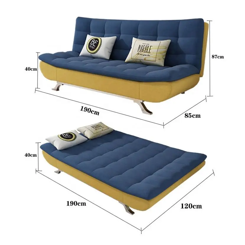 Practical fabric sofa bed multi-purpose Divan living room sofa and bed combination folding sofa