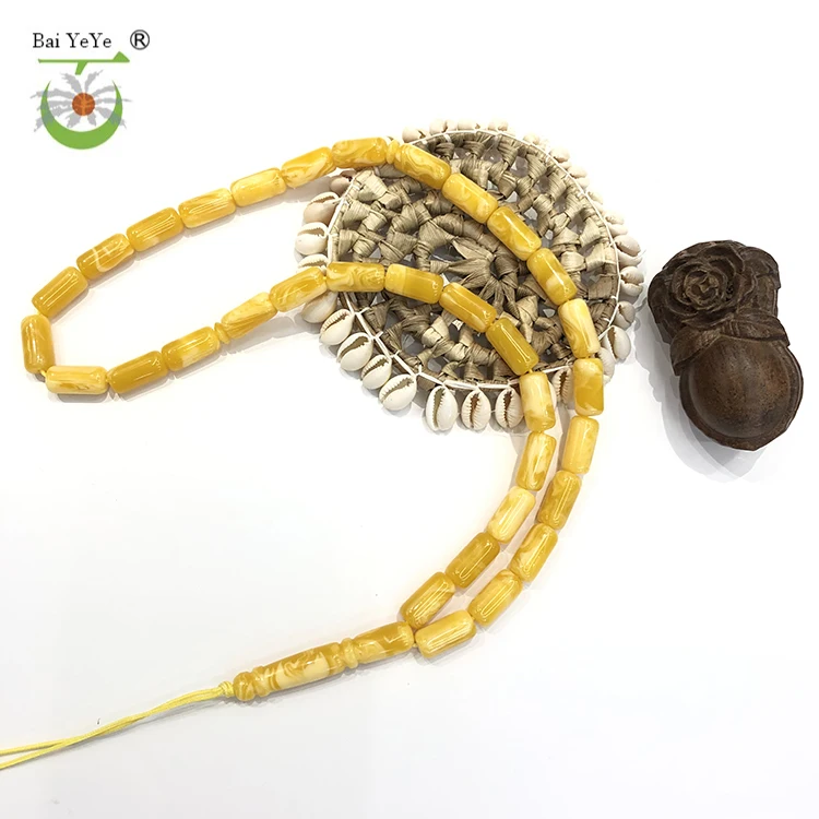 Hot Sales Factory Similar Baltic Amber Scent Tesbih Bracelet Big Size Muslim Religious Prayer Amber Rosary Tasbih Necklace Beads
