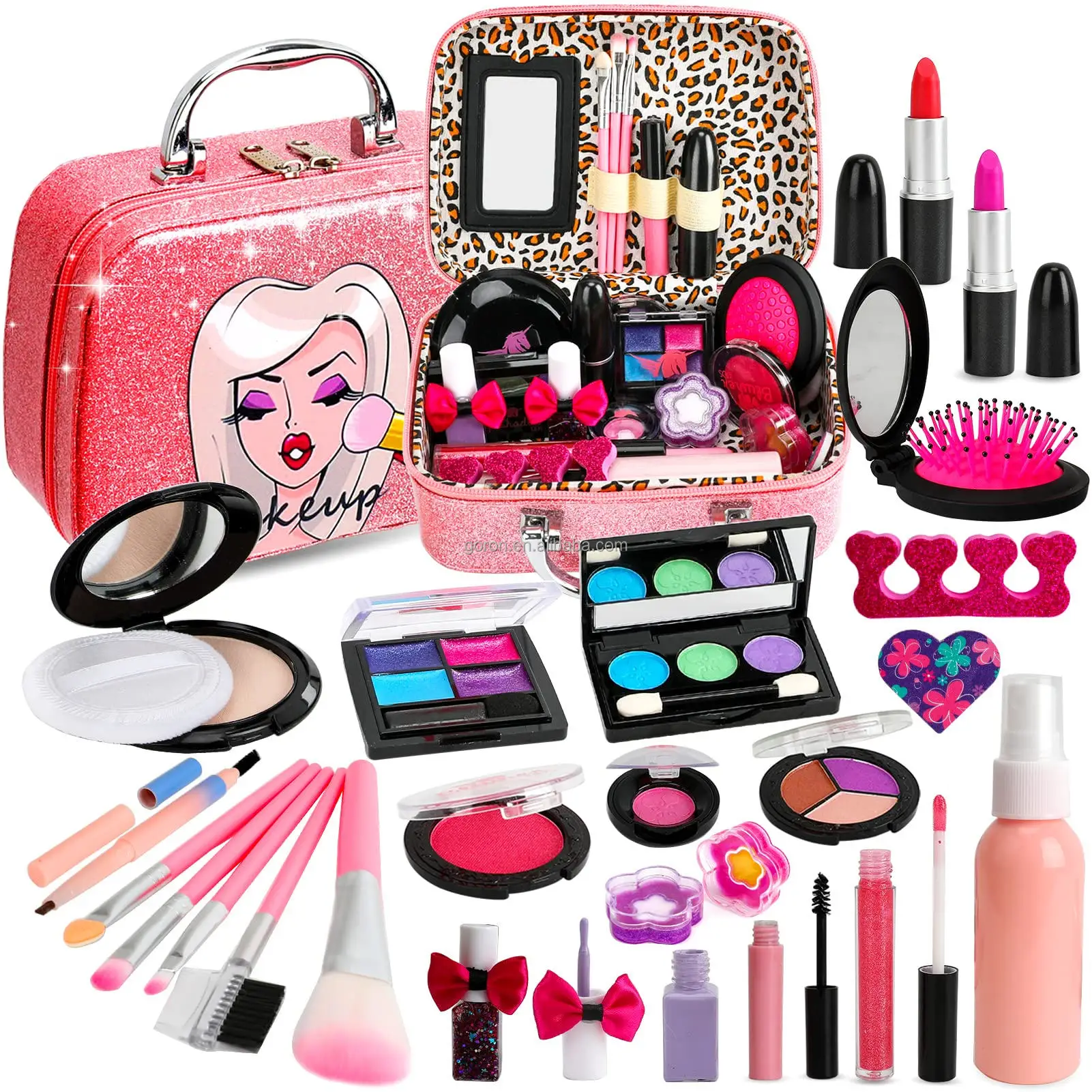 Kids Makeup Kit for Girl Real Washable cosmetic Toys  Toddler Princess Children Make Up Set