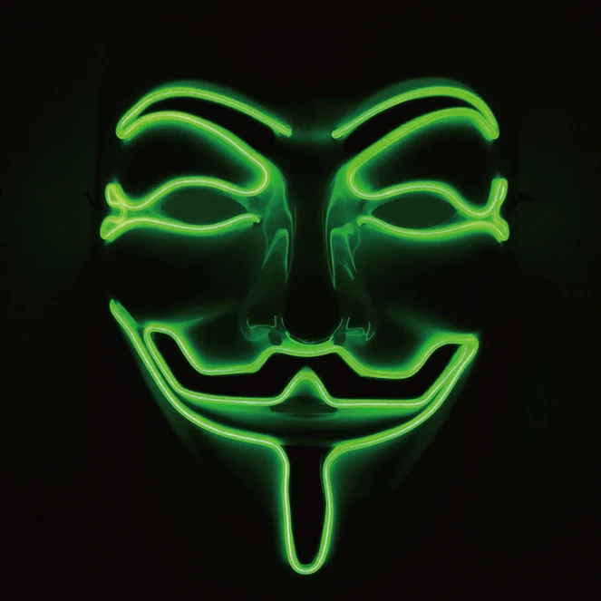 Vendetta Facial Hacker Halloween mask unique custom led scary halloween mask